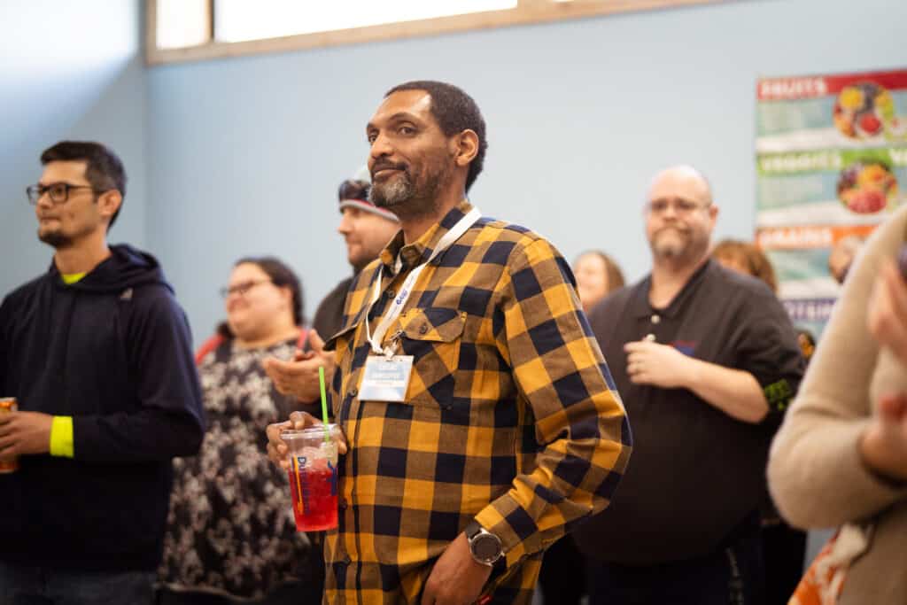 A CDCAC employee at the Food Pantry